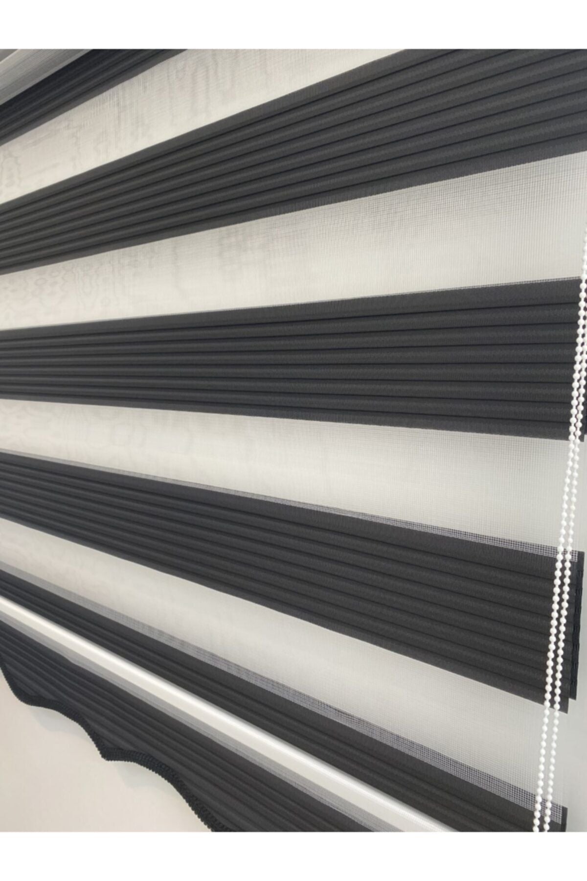 Brillant Black Pleated Zebra Roller Blind 7