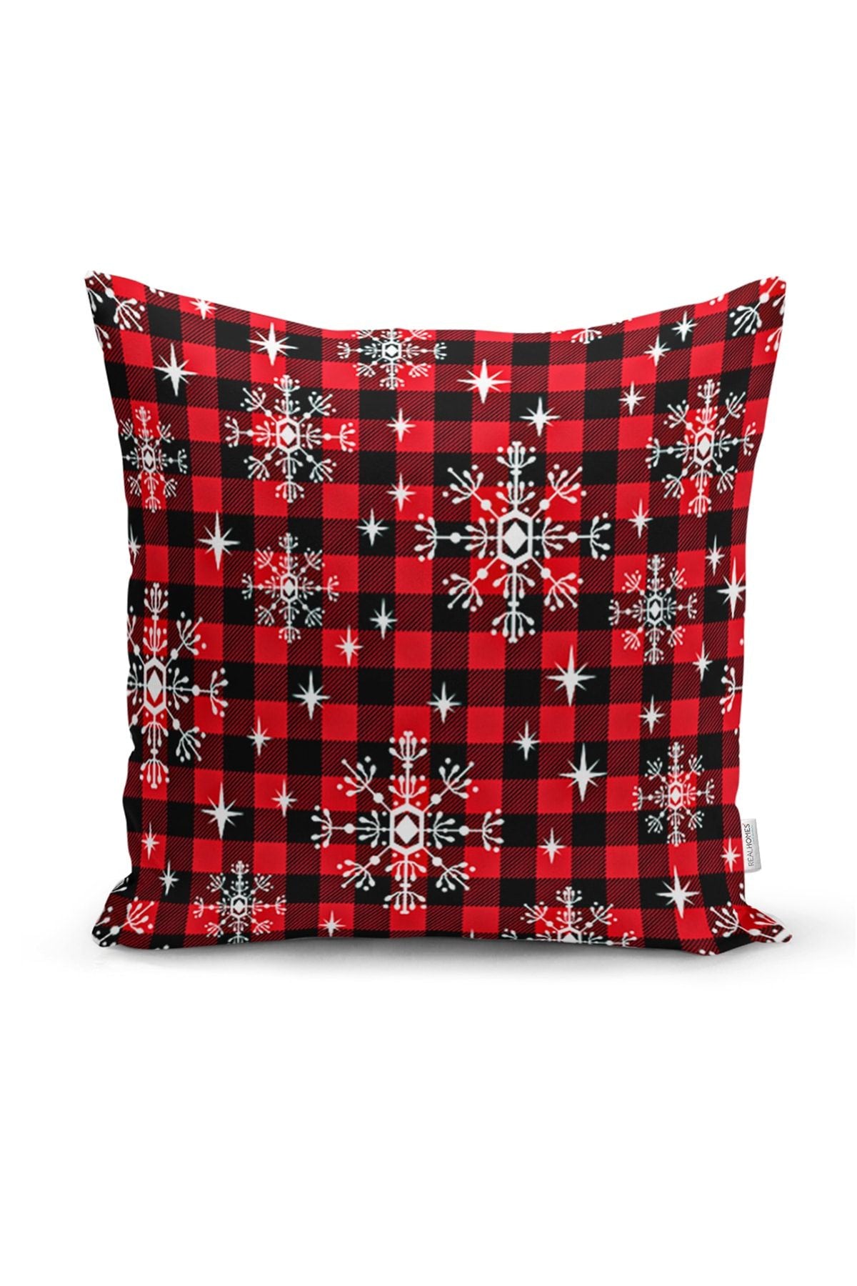 Realhomes Plaid Background Christmas Patterned 4-Piece Pillow Cover Set 4