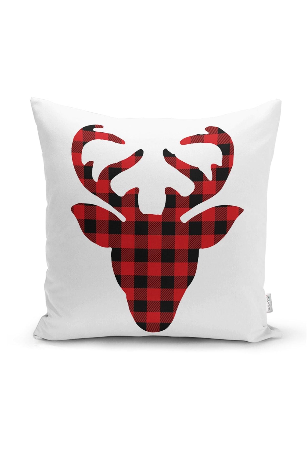 Realhomes Plaid Background Christmas Patterned 4-Piece Pillow Cover Set 5