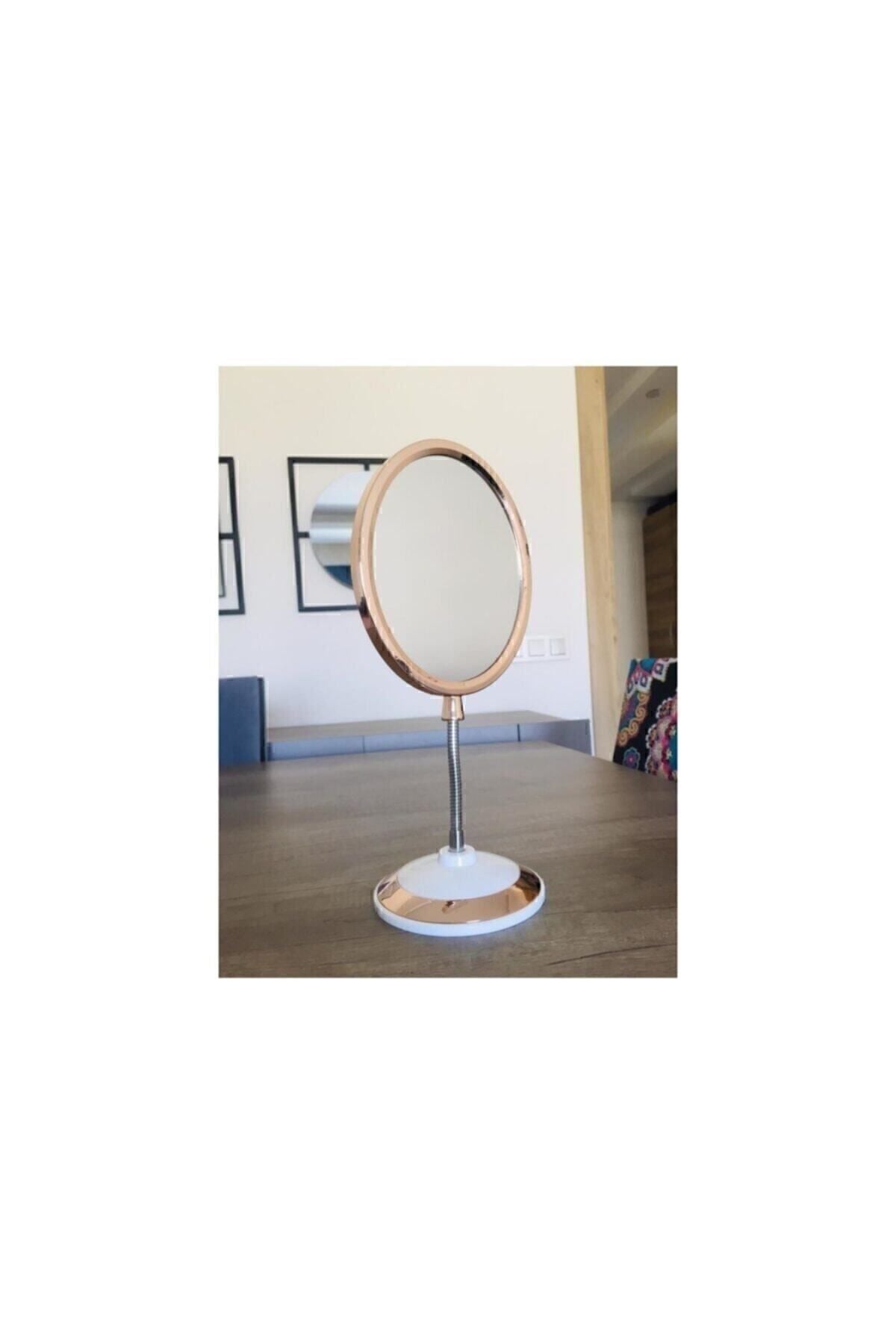 YAKUT Dual-Sided Magnifying Round Makeup Mirror Rose Gold 2