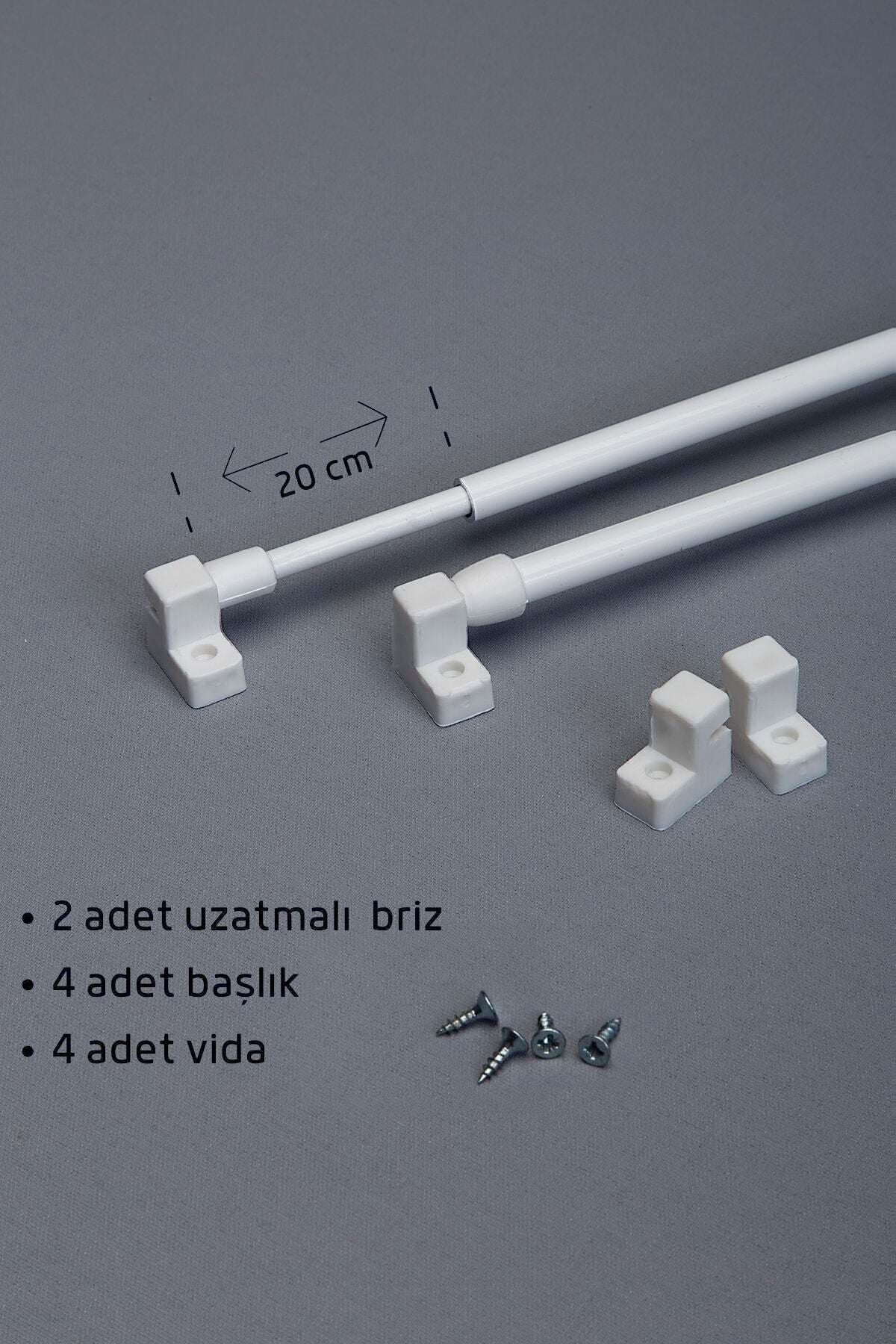 VENTI PERDE 100 - 120 Cm Adjustable Brize Rod 2 Units Aluminum Curtain Rod 4 Units End Cap 2