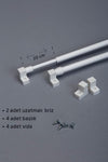 VENTI PERDE 100 - 120 Cm Adjustable Brize Rod 2 Units Aluminum Curtain Rod 4 Units End Cap 2