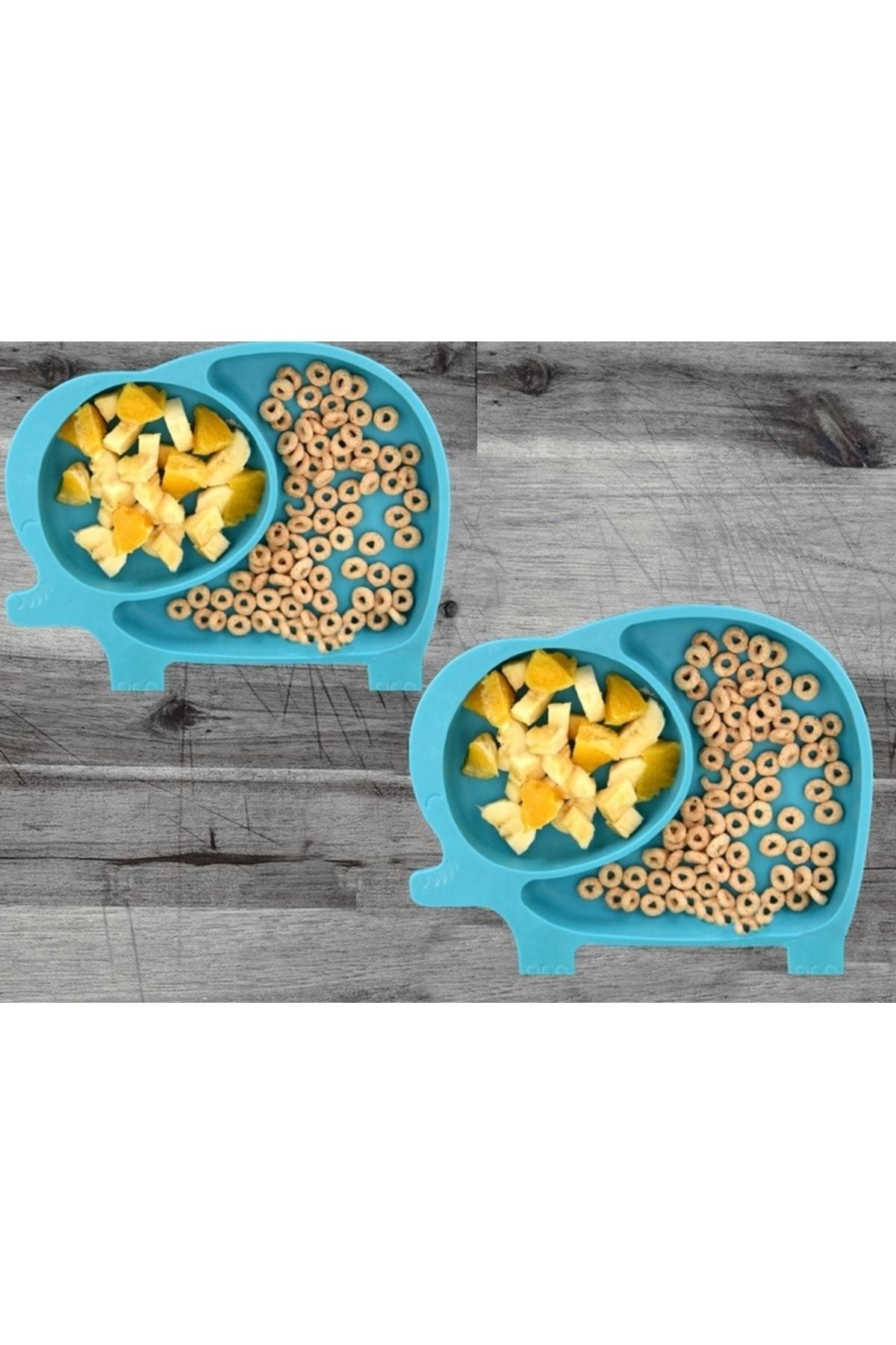 Bayev 2 Pieces Elephant Model Divided Food Plate - Blue (2 Pieces) Baby And Child Divided Food Plate 2