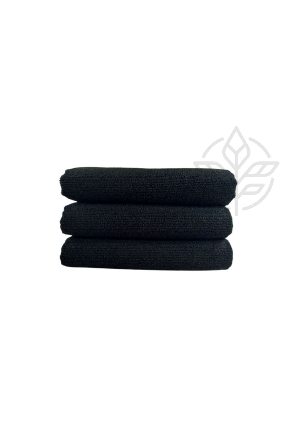 Xamantha 3-Piece Microfiber 50 X 90 Black Sports Towel Hand Towel Barber Hairdresser Dye Resistant Towel 2