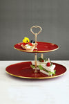 Emsan Troy Enamel Tiered Cookie Stand Red 1