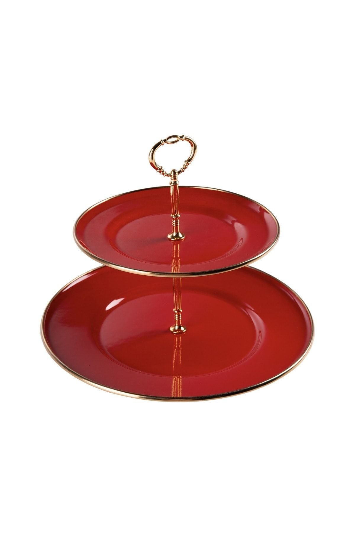 Emsan Troy Enamel Tiered Cookie Stand Red 2