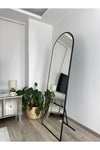 EFFE YAPI DEKOR Black Metal Framed 180 X 70 Cm Free Standing Oval Mirror 2