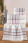 Riva Odin Jacquard Fringed 4-Piece Bath Towel Set 100% Cotton 1