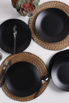 Keramika Matte Black Aegean Serving Plate 25 Cm Set of 6 2