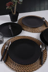 Keramika Matte Black Aegean Serving Plate 25 Cm Set of 6 3