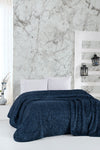 Elart Double Bed Embossed Blanket Navy Blue 1