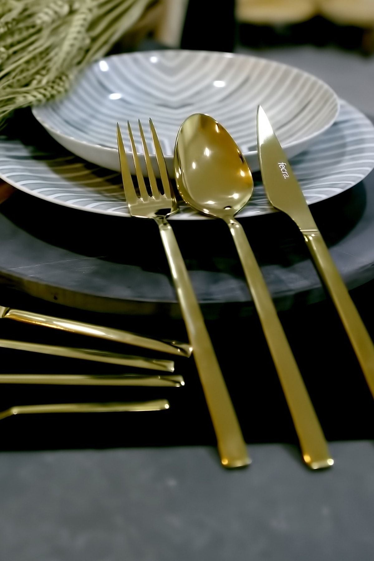 Fecra Doğa 89 Piece Gold Cutlery Set 2