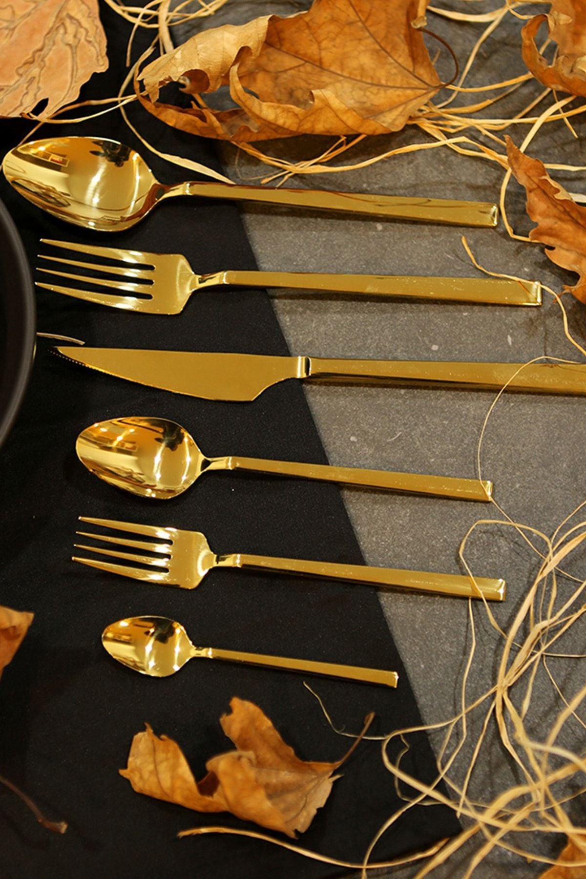 Fecra Doğa 89 Piece Gold Cutlery Set 4