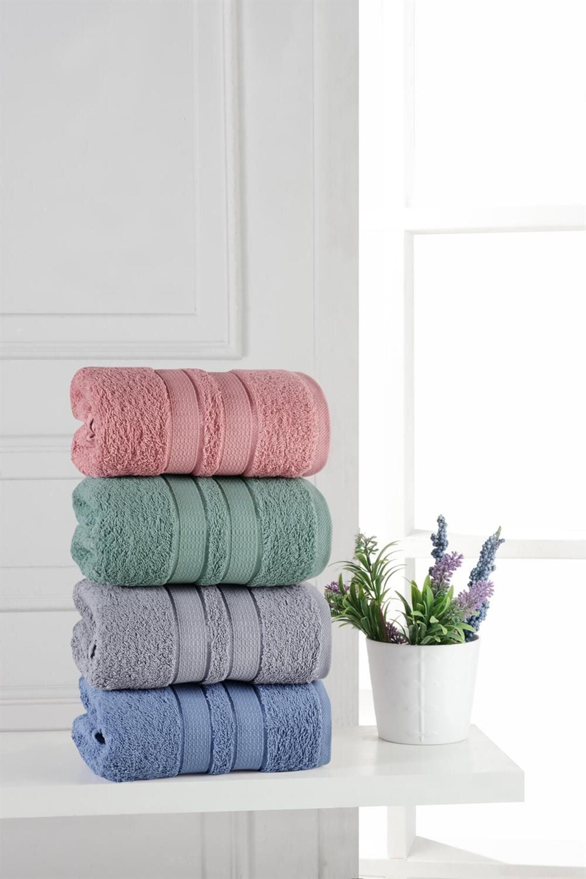 Mürdüm Home Mila Hand and Face Towel Set 50x90 cm 4-Pack 2