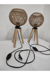 Dekor Didim Trend Wooden Tripod Jute Shade 2-piece Lamp 5