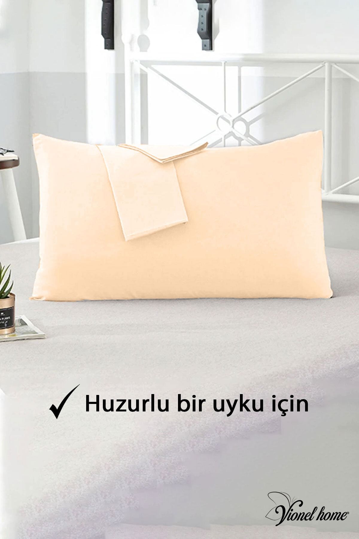 Vionel Home Cotton 2-Piece Pillowcase 50x70 Cm Plain Beige 2