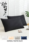 Vionel Home Cotton 2-Piece Pillowcase 50x70 cm Plain Black 1