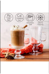 Paşabahçe Irish Coffee 6 Piece Handle Latte Cappuccino, Filter Coffee, Mocha, Nescafe, Americano, Espresso Glass 4