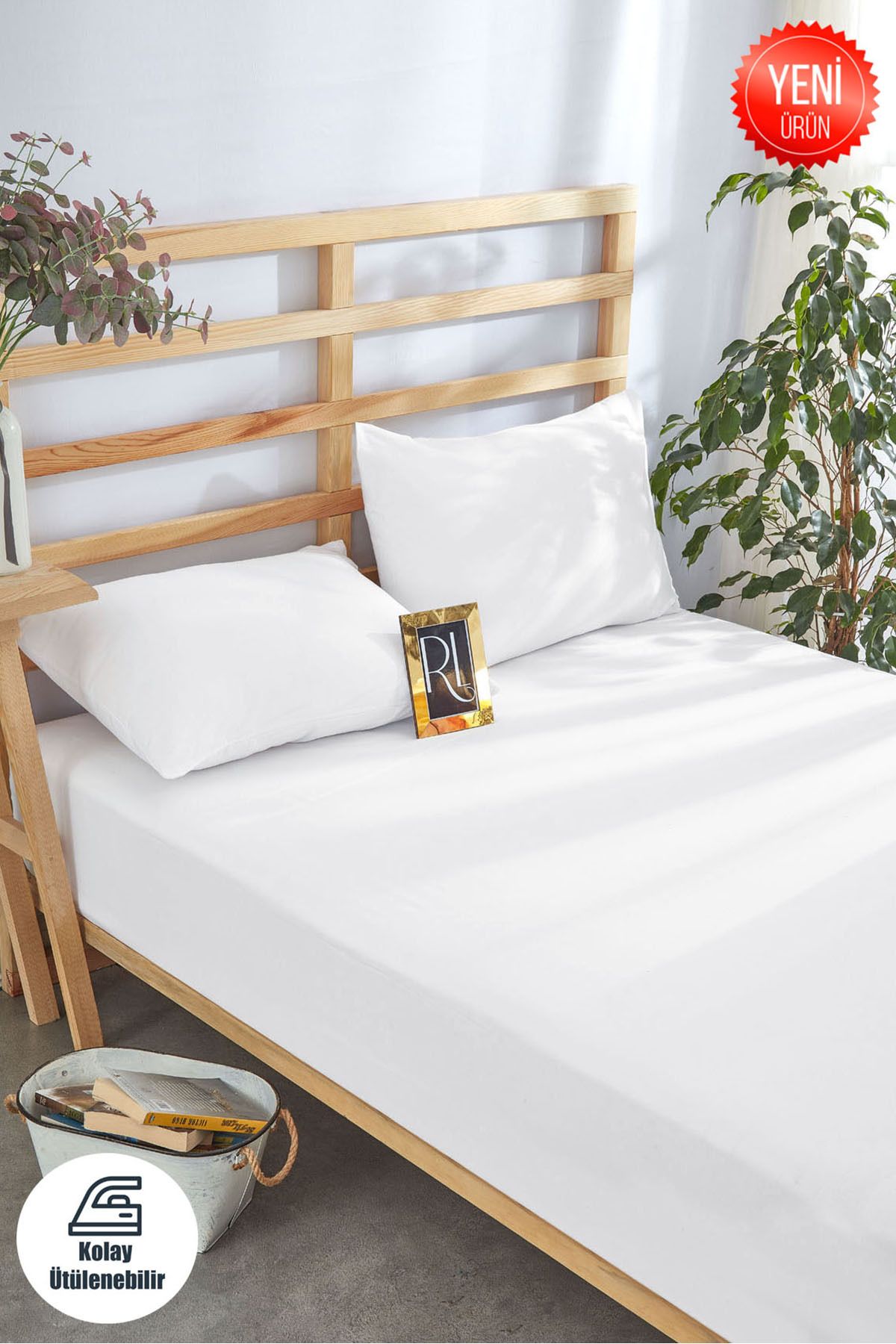 Ricco Lifes Cotton Luxury Hotel White Fitted Sheet Set - Pillowcase Single-Double-King 1