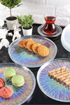 ANGDESIGN Angdesign Paris Glass Cake-Dessert Plate Set of 6 Transparent Lustrous 8