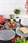 ANGDESIGN Angdesign Marsilya Glass Cake-Dessert Plate Set of 6 Transparent/Gold Rim - 21 cm 2