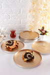 ANGDESIGN Angdesign Milano Glass Cake-Dessert Plate Set of 6 Coffee/Gold 2