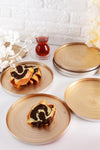 ANGDESIGN Angdesign Milano Glass Cake-Dessert Plate Set of 6 Coffee/Gold 4