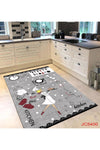 Eco Concept Grey Kitchen Rug, Chef Figure Kitchen Rug, Decorative Kitchen Rug, Washable Kitchen Rug 1