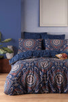 Enlora Home Easy Ironing Duvet Cover Set Double Size Baroque Navy Blue 1