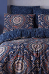 Enlora Home Mature Duvet Cover Set Double Varak Navy Blue 2