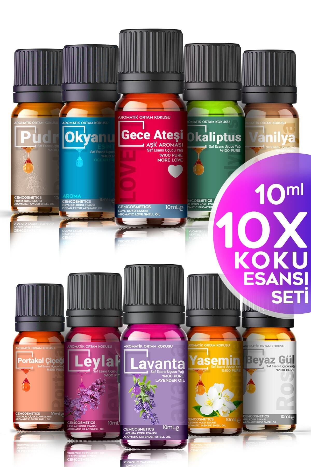 Evove Cosmetics Room Fragrance 10-Piece Set Introduction Package 10x10ml Aromatic Essential Oil Series 100% Natural Pure & Organic 1