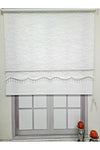 BBB Flower Patterned Beaded Tulle And Roller Blind White Mt4003b 5