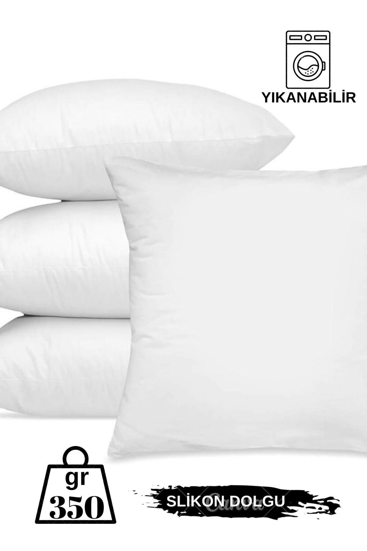 Nakkısh 4 Washable Silicone Filled Cushion Pillows - 350 gr 1