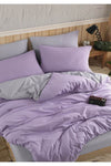 Sheri Home Lilac Plain Pattern Double-Sided Double Bed Duvet Cover 200x220 100% Cotton 1