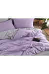 Sheri Home Lilac Plain Pattern Double-Sided Double Bed Duvet Cover 200x220 100% Cotton 3