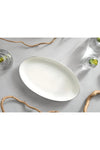 Porselenden Modern Silver 2-Piece 30 cm Porcelain Large Cream Serving Platter Set 2