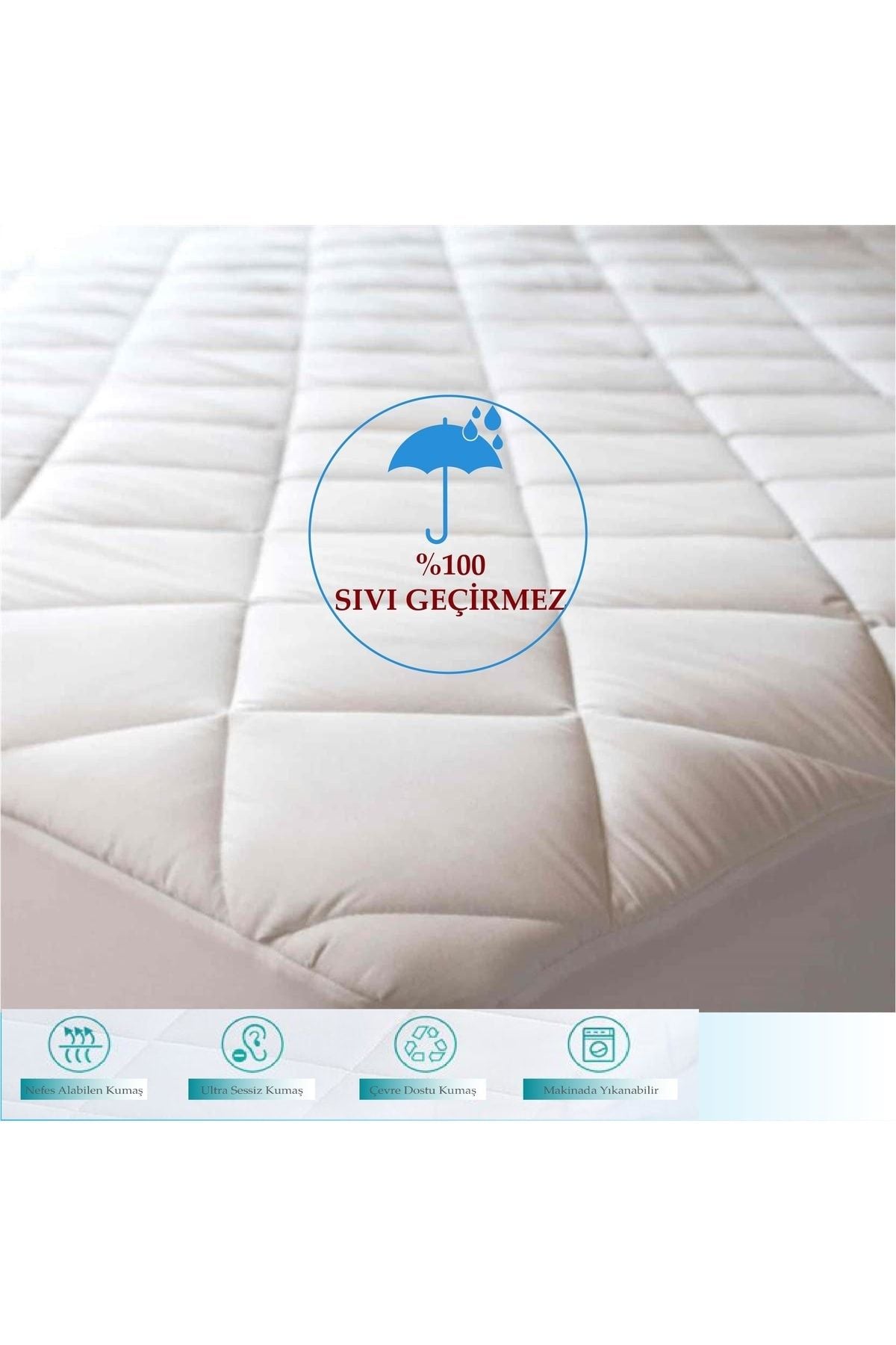 Nart Home Kapitone Fitted 100% Liquid-Proof Cotton Mattress Protector (9 Sizes) Kfsg 4