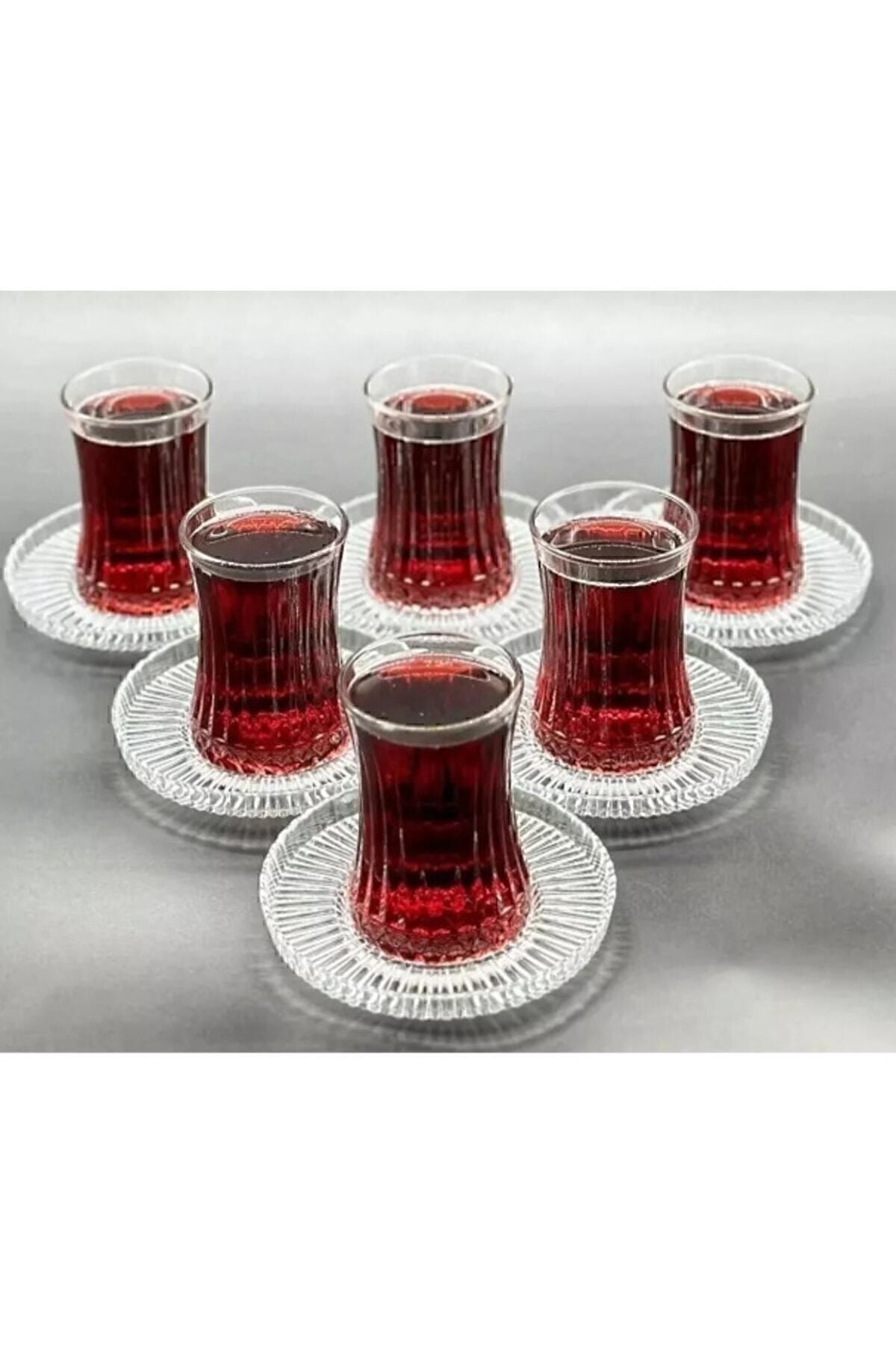 Paşabahçe Elysia Tea Glass and Saucer Set 12 Pieces 1