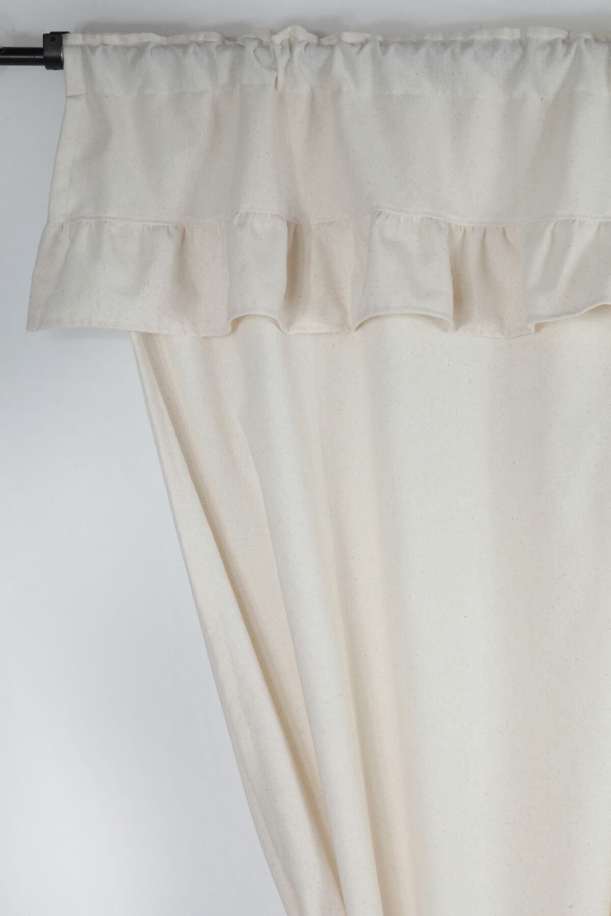 Cotton Maison Natural Ruffled Curtain Farbal Vintage Double Wing Cream 5