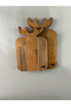 Nym Concept 2-Piece Deer Cutting/Serving/Coffee Plate 100% Pine 3