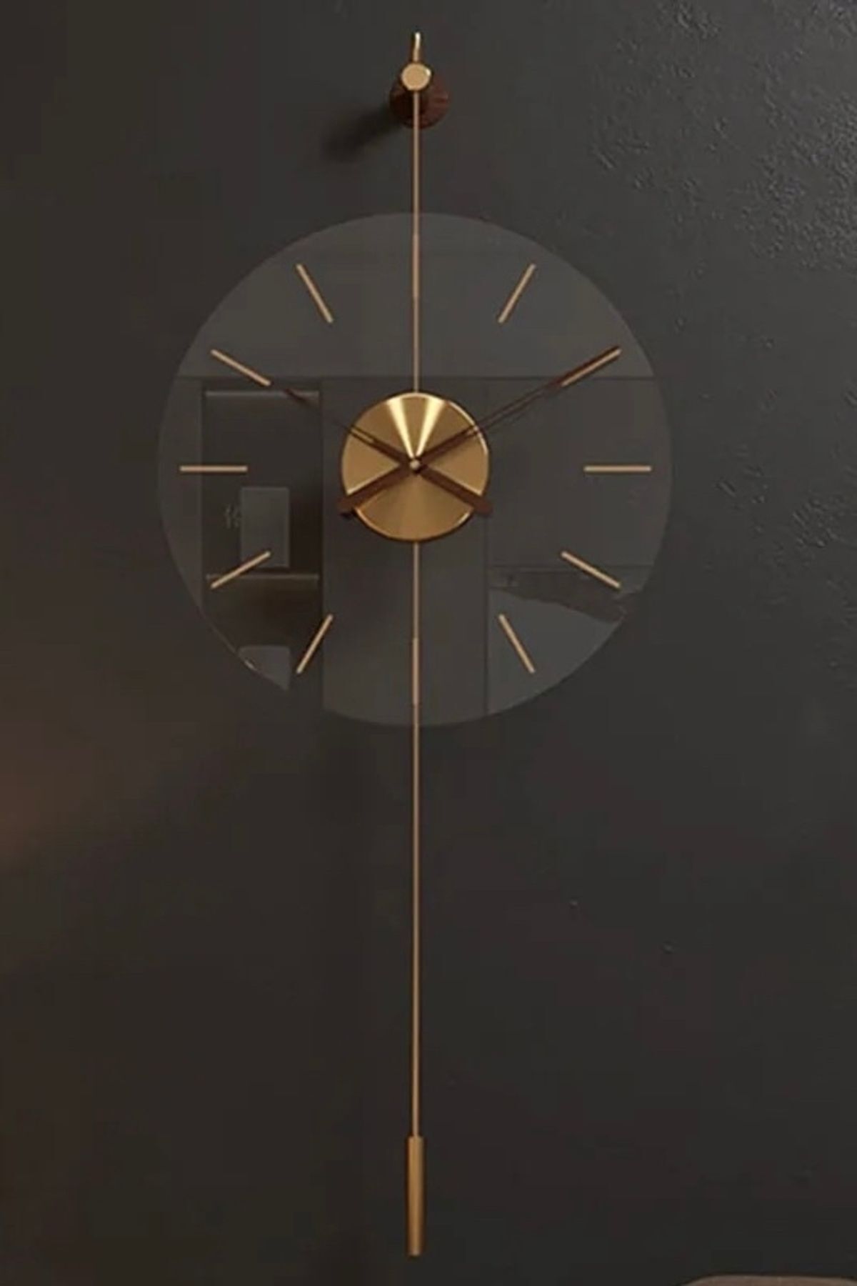 MetaQuartz Aksesuar Gravity Premium Gold Wall Clock 5