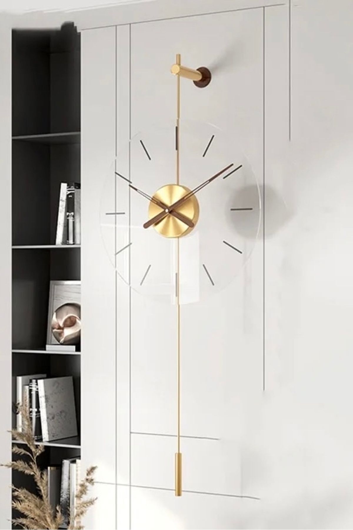 MetaQuartz Aksesuar Gravity Premium Gold Wall Clock 6