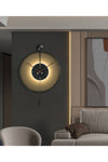 MetaQuartz Aksesuar Medium Size - Timeless Black-Black (Battery-Powered LED 3 Batteries Included) Modern Metal Wall Clock 1