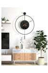 MetaQuartz Aksesuar Medium Size - Timeless Black-Black (Battery-Powered LED 3 Batteries Included) Modern Metal Wall Clock 5