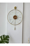 MetaQuartz Accessory Small Size - Massive Walnut Center Cm Gold, Modern Decorative Metal Glass Wall Clock 1