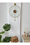 MetaQuartz Accessory Small Size - Massive Walnut Center Cm Gold, Modern Decorative Metal Glass Wall Clock 6