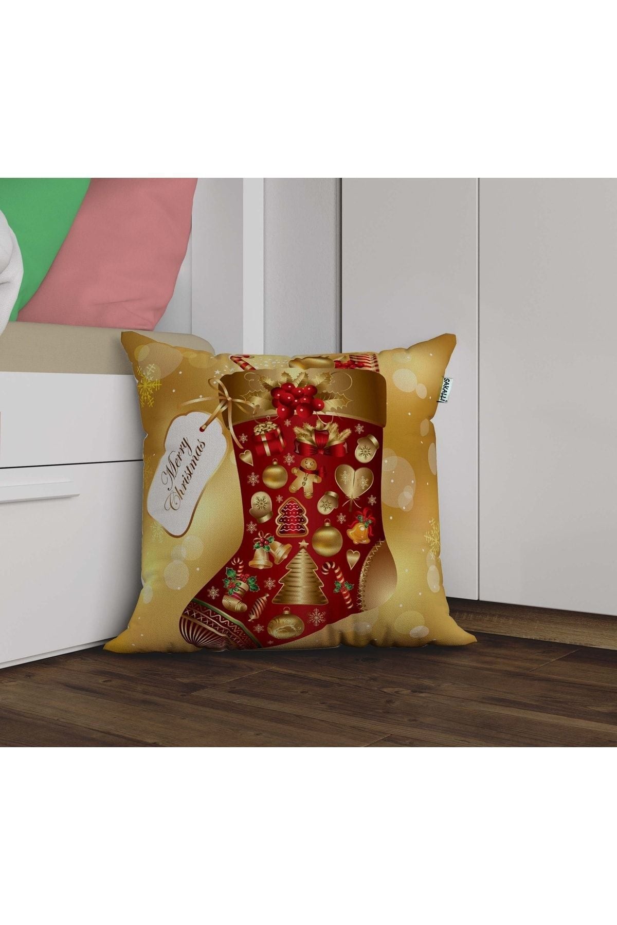 Sakalli Christmas Themed 3D Printed Decorative Pillow Cover 1