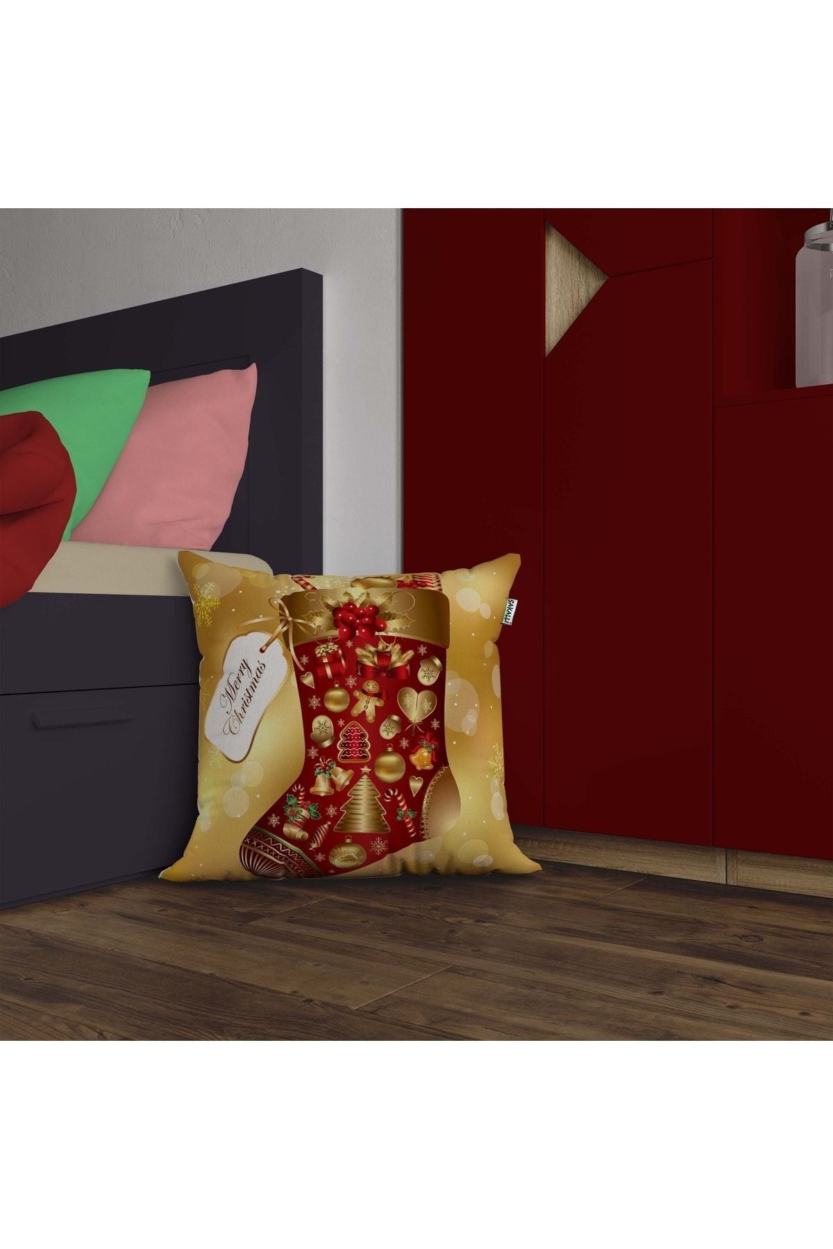 Sakalli Christmas Themed 3D Printed Decorative Pillow Cover 6