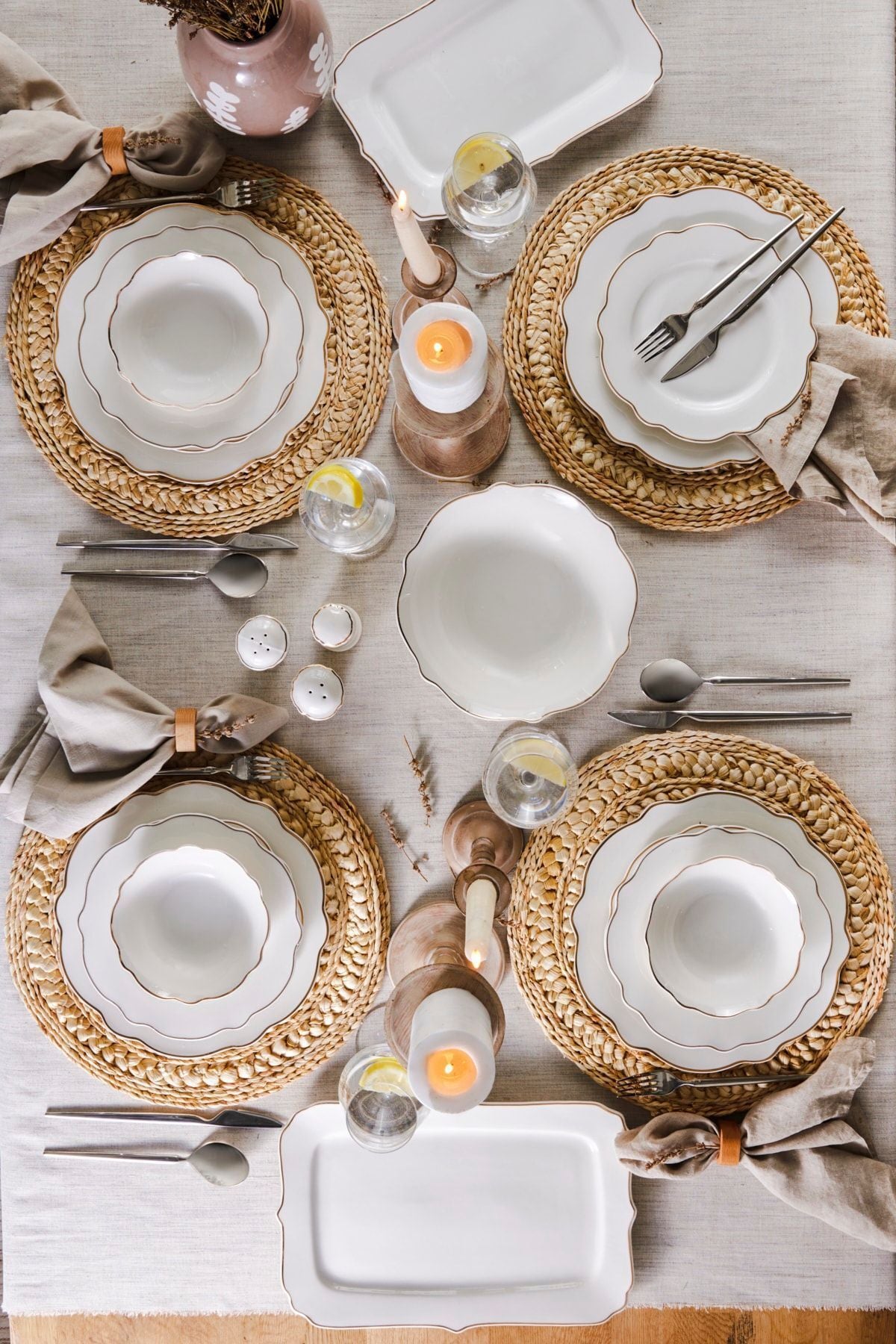 Karaca Pablo 59 Pieces 12-Person New Bone Dinner Set Gold 6