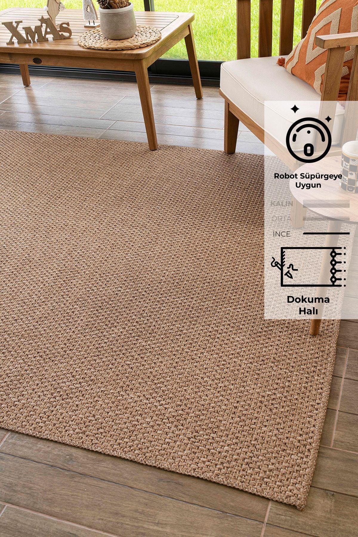 Konfor Halı Rusticana 3101 Naturel Jüt Halı Modern Örme Kilim 1